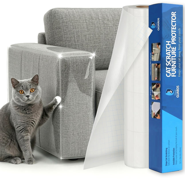 Cat Scratch Furniture Protector, Roll 16"x79" Custom-Cut Clear Couch Guard, Sleek Guards