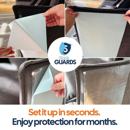 Cat Scratch Furniture Protector, 12-Pack Double-Sided Clear Sheets, Sleek Guards
