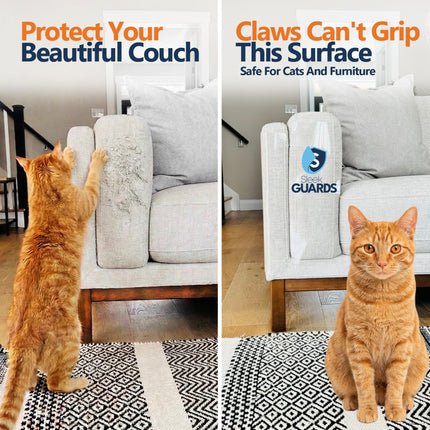 Sleek Guards cat scratch furniture protector – 12-pack one-sided clear sheets with twist pins