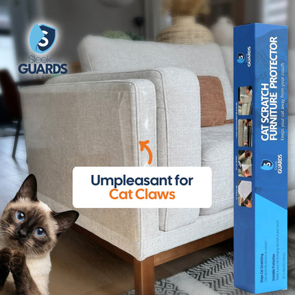 Cat Scratch Furniture Protector, Roll 16"x79" Custom-Cut Clear Couch Guard, Sleek Guards
