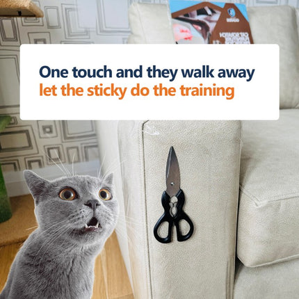Cat Scratch Furniture Protector, 12-Pack Double-Sided Clear Sheets, Sleek Guards