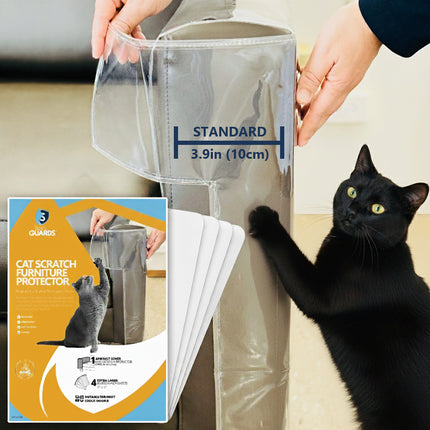 Cat-Proof Couch Arm Cover for Cats + Anti-Scratch Adhesives, Standard 3.9", Sleek Guards